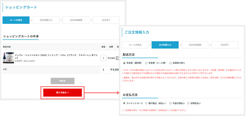 購入手続きへ