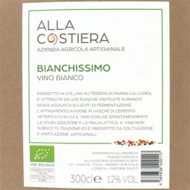 ビアンキッシモ[2021]アッラ・コスティエッラ（3000ml）【イタリア　ヴェネト　自然派　白ワイン】