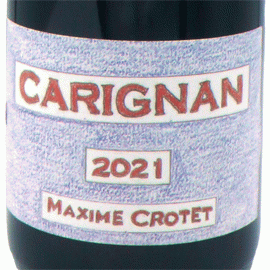 ヴァン・ド・フランス・カリニャン[2021]マキシム・クロテ【フランス　ブルゴーニュ(ローヌ)　自然派　赤ワイン】