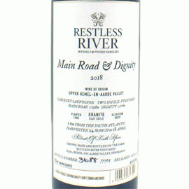 メイン・ロード＆ディグニティ・カベルネ・ソーヴィニョン[2018]レストレス・リヴァー【南アフリカ　ヘルマナス　赤ワイン】