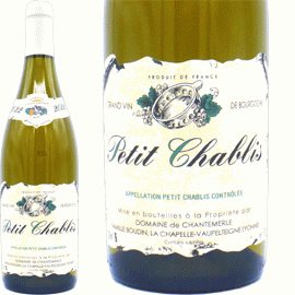 プティ・シャブリ[2022]シャントメルル・ブーダン【フランス　ブルゴーニュ　白ワイン】