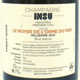 【5アイテム中どちらか1セットまで】ル・ノワイエ・ド・ロルム・デュ・ミディ[2021]アンス(1本＋他1本)合計2本セット【フランス　シャンパーニュ　白　泡】